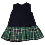 LE BEBE' abito giromanica tinta unita cn gonna scozzese Blu per Neonata LBG6116 BLU LE BEBE' 