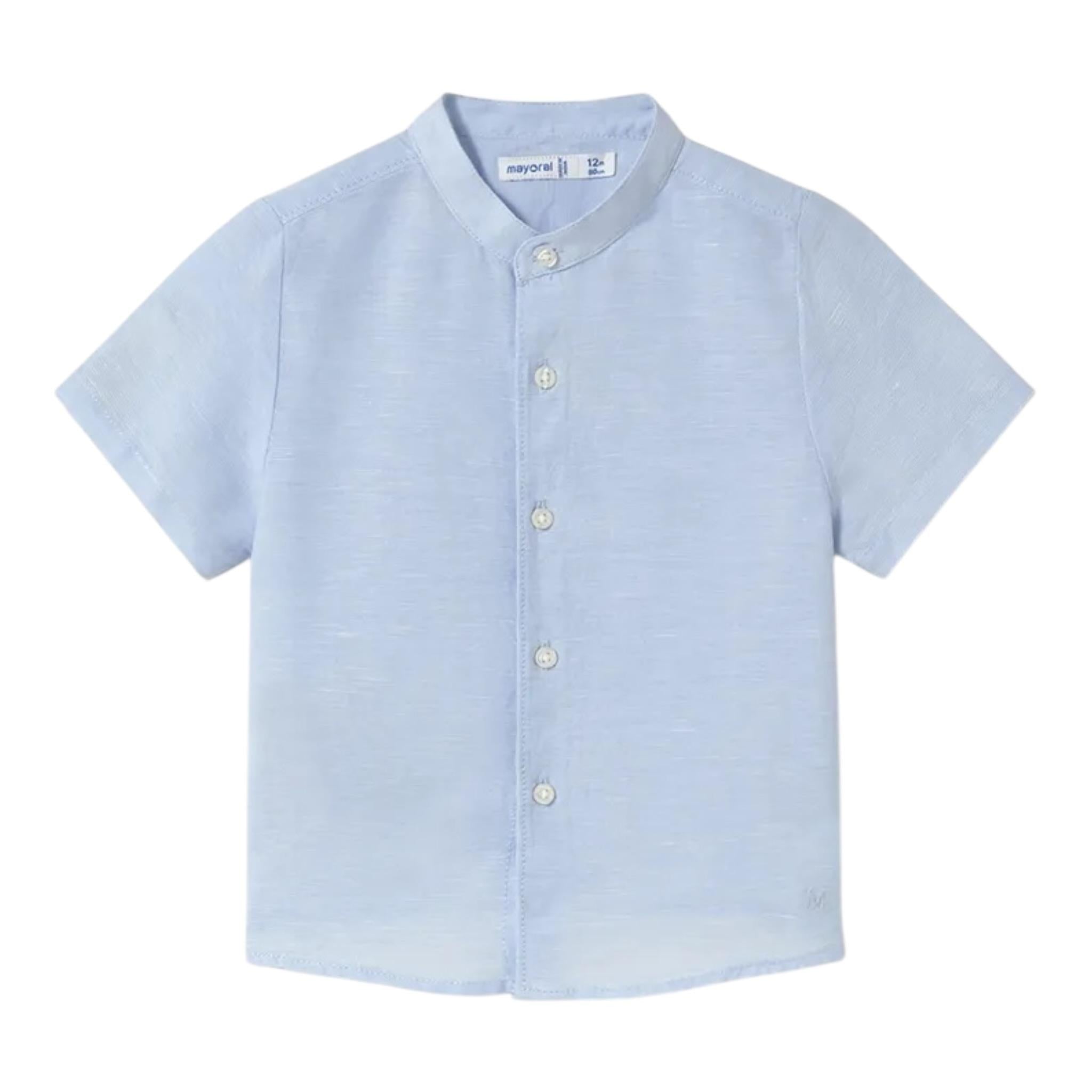 Mayoral Camicia Tinta Unita Mezza Manica per Neonato 1110 AZZURRO MAYORAL 