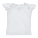 Monnalisa T-Shirt Girocollo Tinta Unita con Applicazioni per Bambina 31E613X BIANCO MONNALISA 