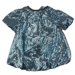 MISS GRANT abito mezza manica tinta unita paillettato Azzurro per Neonata MG1178 AZZURRO MISS GRANT 