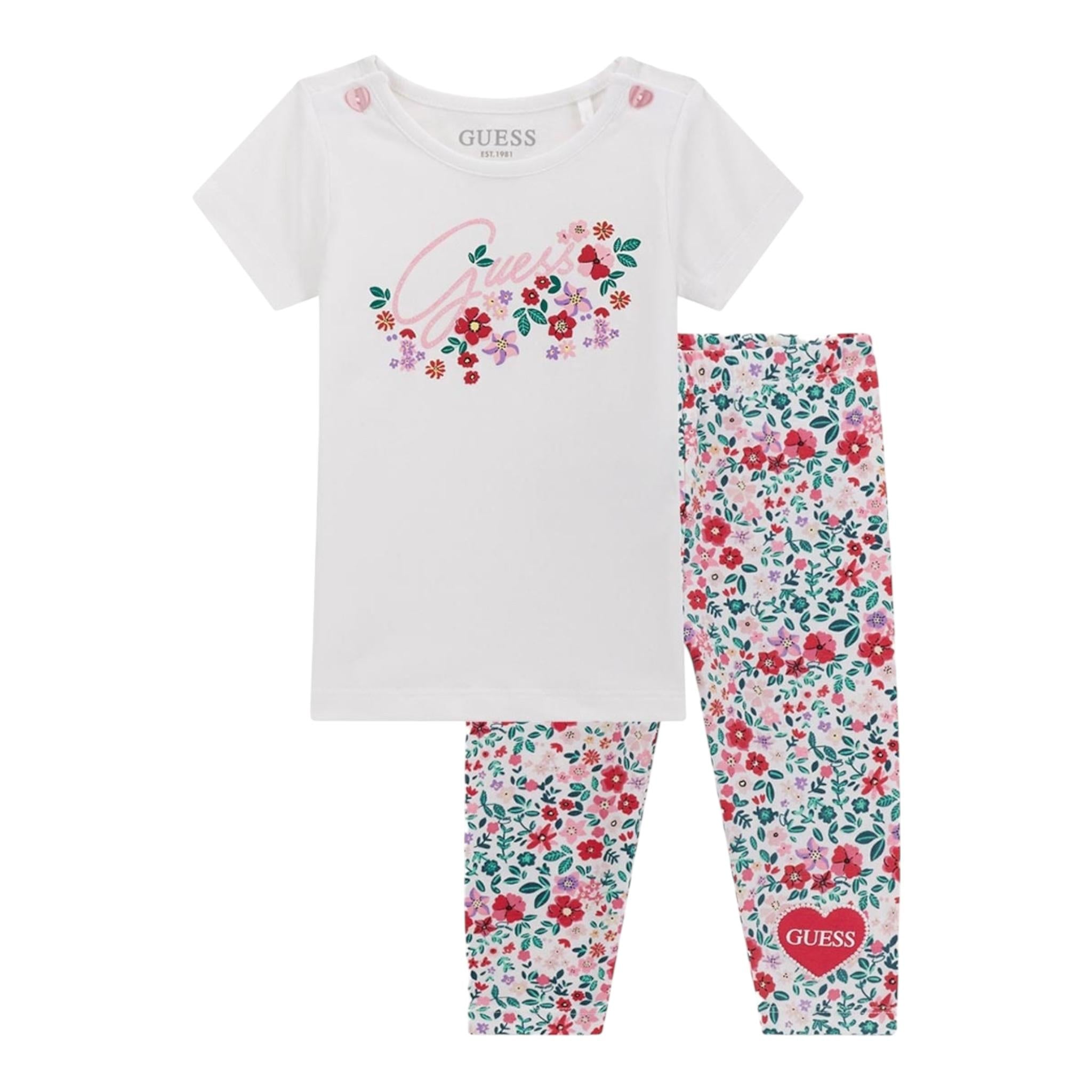Guess Completo 2 Pezzi T-Shirt-Leggins per Neonata A4RG03K6YW3 BIANCO GUESS 