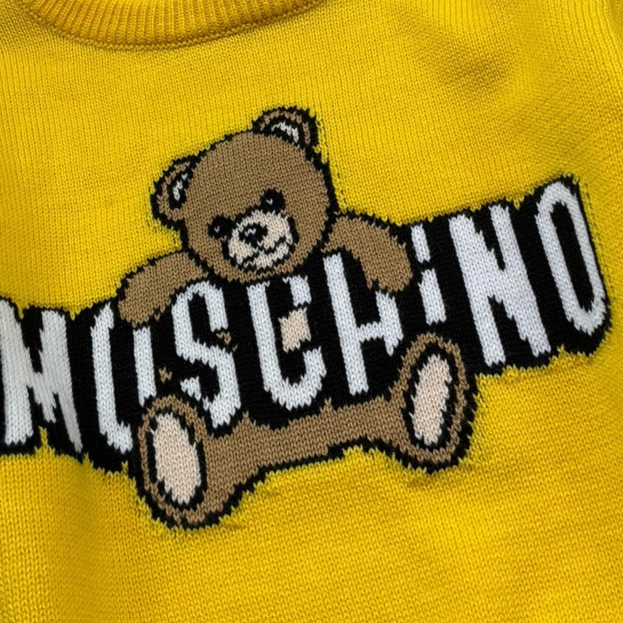 Moschino Maglia Girocollo Tinta Unita con Stampa per Neonato M8WOOJ GIALLO MOSCHINO 