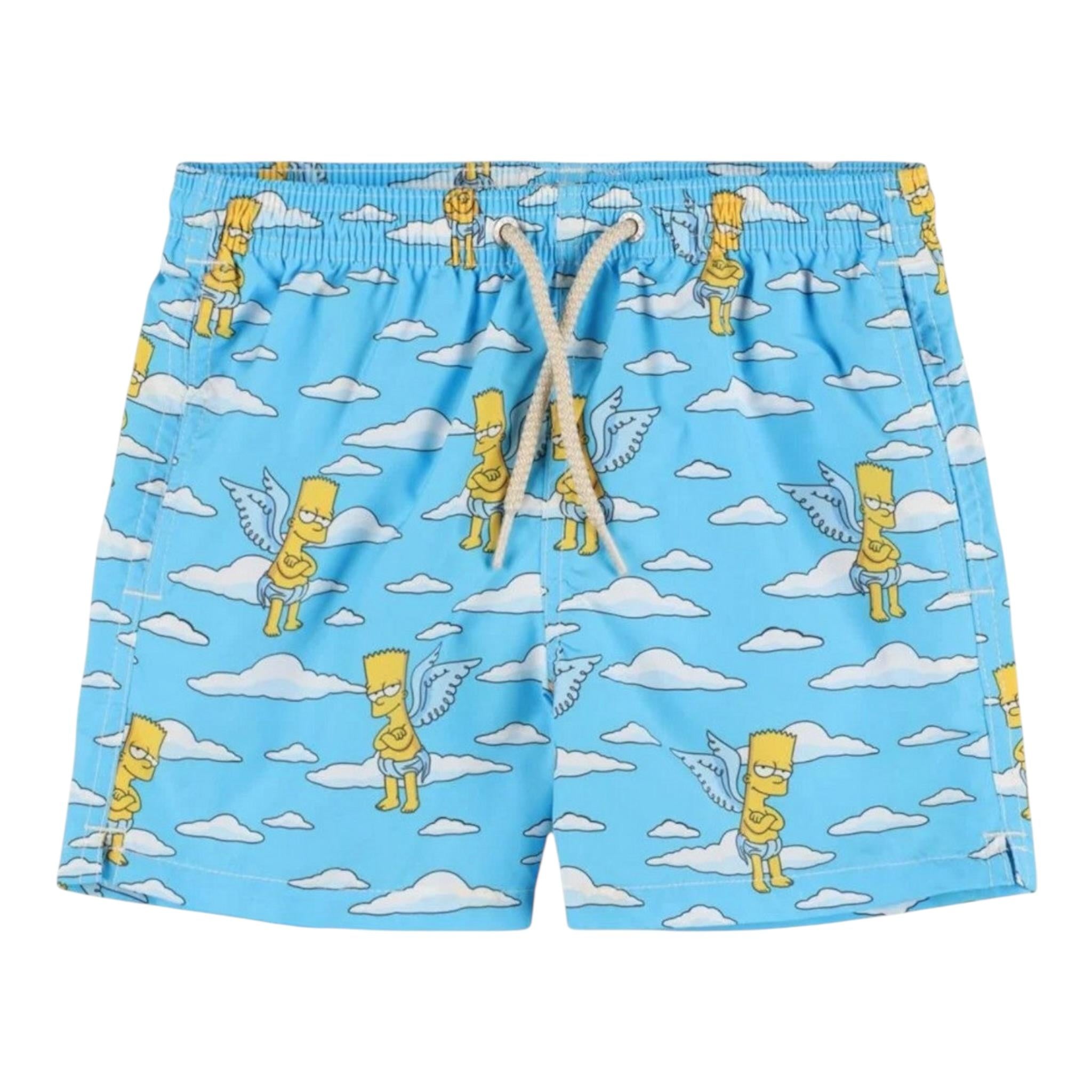 Saint Barth Costume Tinta Unita con Stampa Bart per Bambino BARTANGEL AZZURRO SAINT BARTH 