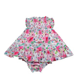 Mini Banda Set Abito-Coulotte Tinta Unita con Stampa per Neonata 3B784X BIANCO MINI BANDA 