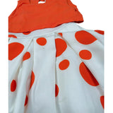 Y-Clu Abito Bicolore con Fantasia Pois per Bambina YB19524 BIANCO/ARANCIONE Y-CLU 