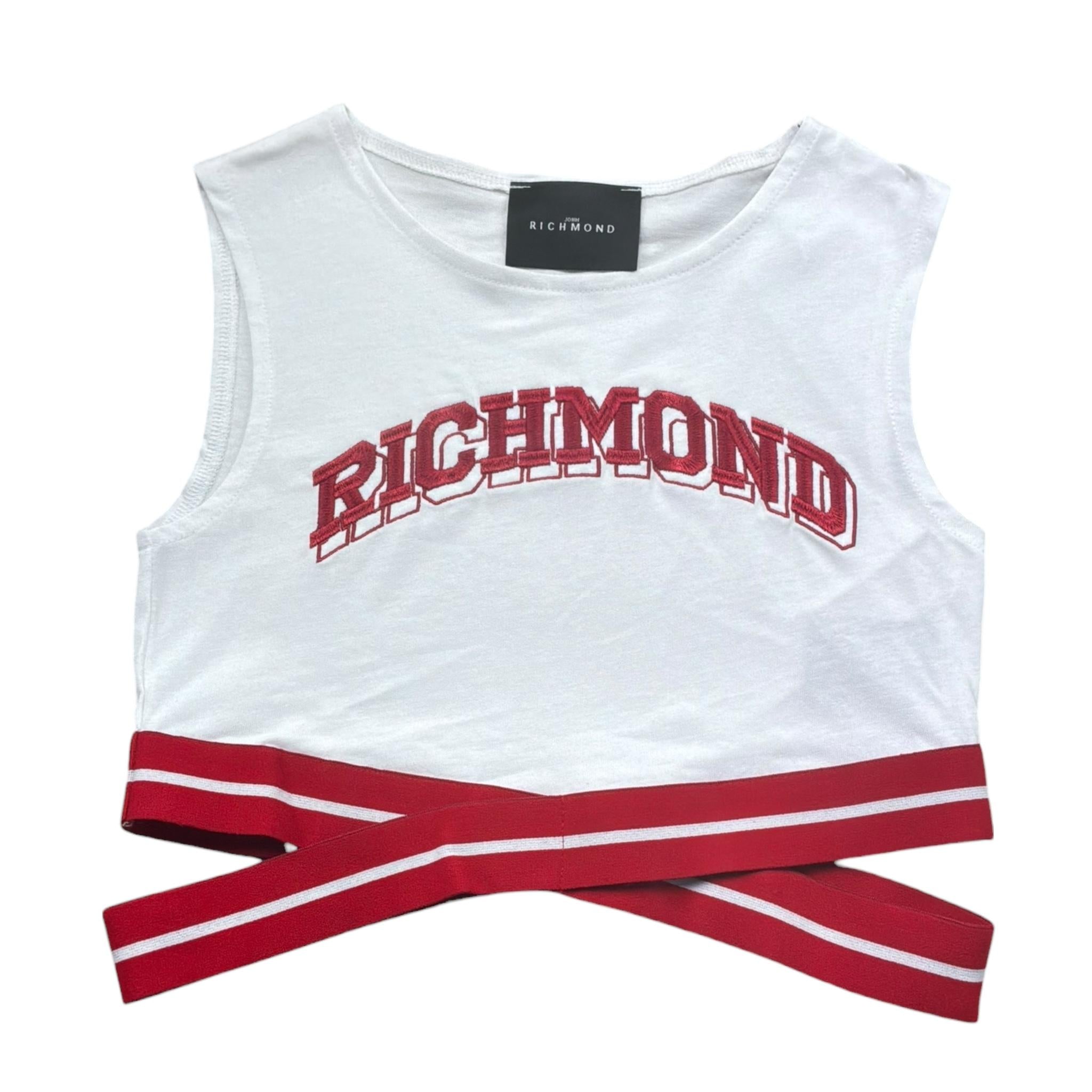 John Richmond Top Tinta Unita con Stampa per Bambina RGP26094TO BIANCO JOHN RICHMOND 
