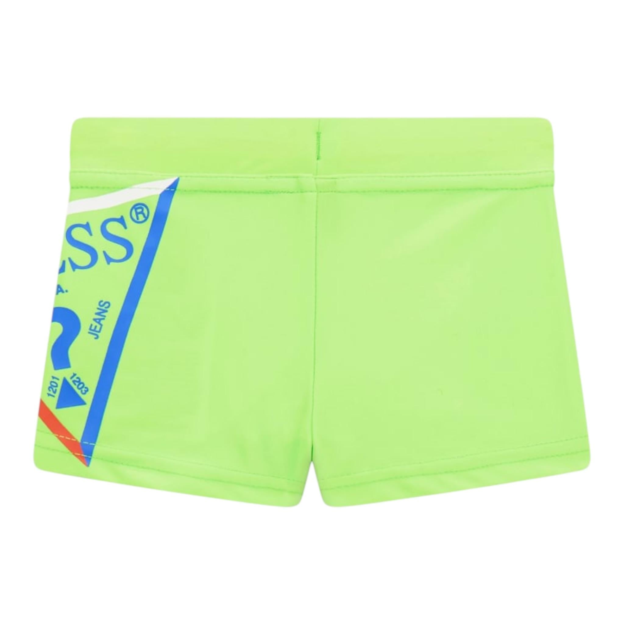 Guess Costume Tinta Unita con Logo per Neonato IG4Z00MC052 VERDE FLUO GUESS 