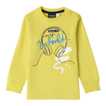 SARABANDA shirt girocollo tinta unita con stampa Verde acido per Neonato A011 VERDE ACIDO SARABANDA 