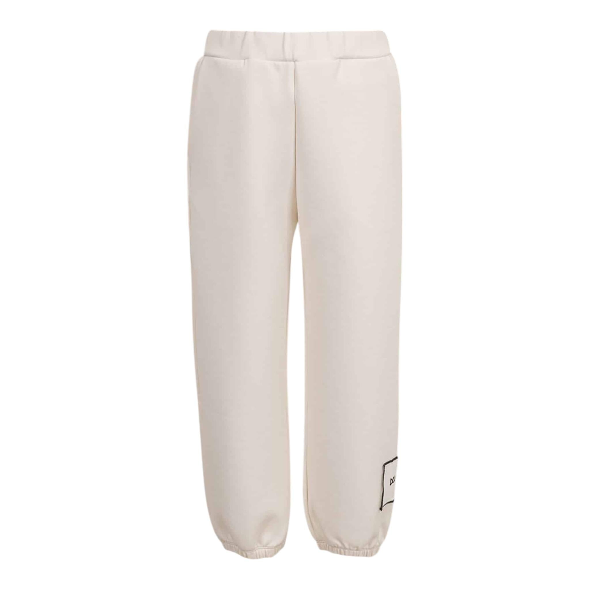 Dou Dou Pantalone Tinta Unita con Logo per Bambina DW6R20X PANNA DOU DOU 