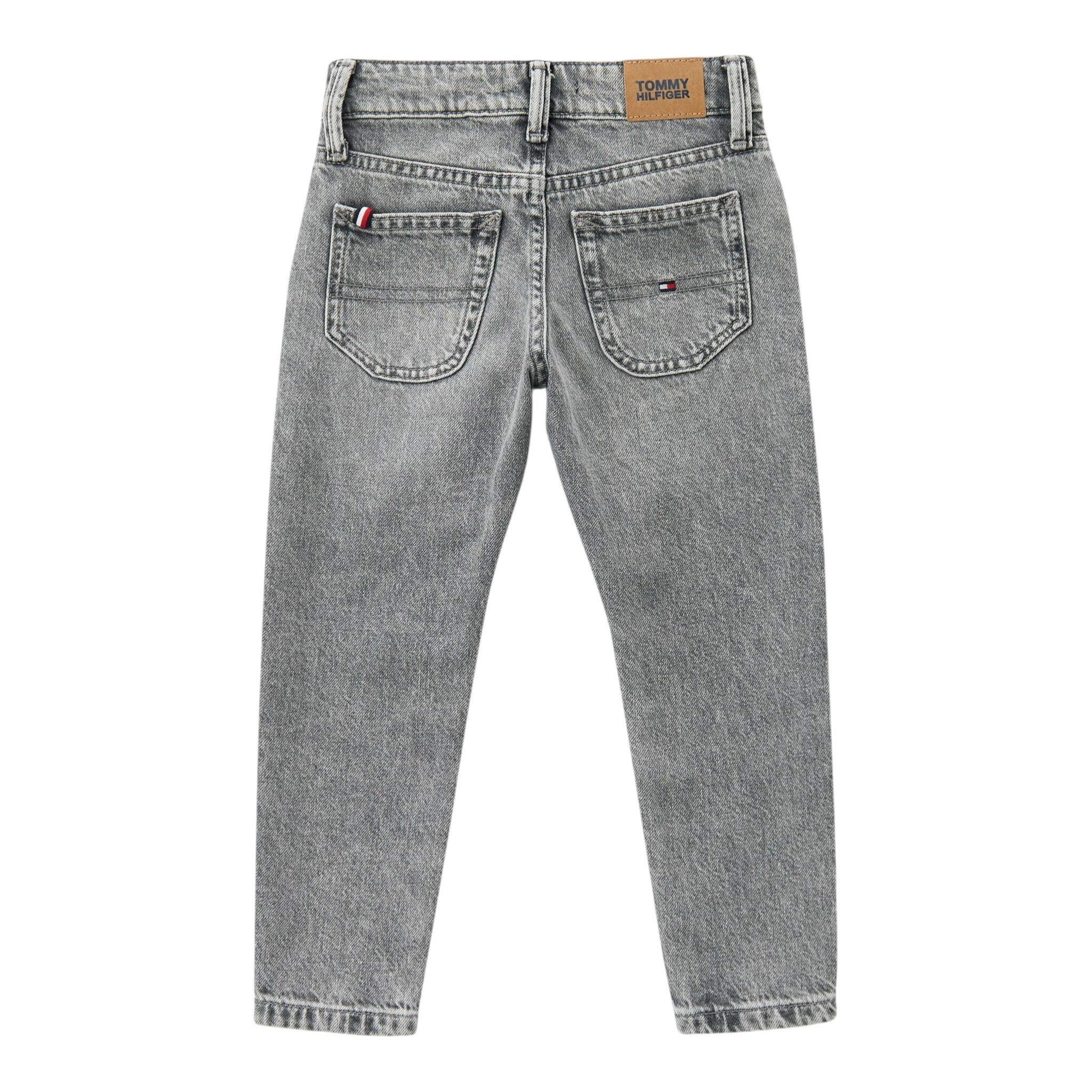Tommy Hilfiger Jeans Tinta Unita con Girovita Regolabile per Bambino KB0KB09331 GRIGIO TOMMY HILFIGER 