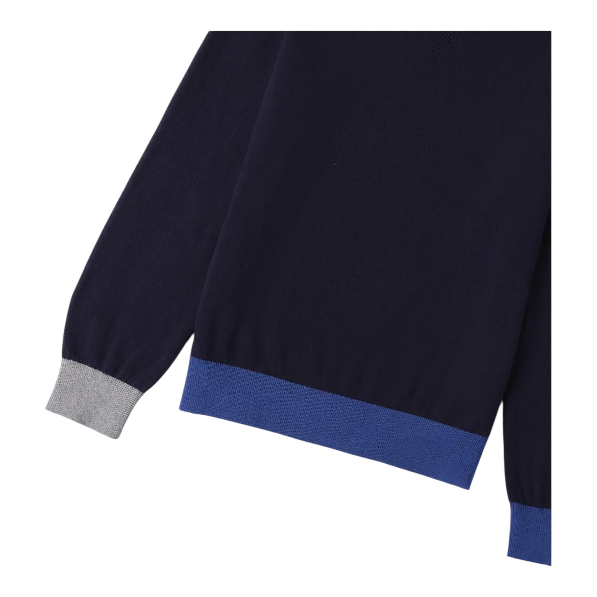 SARABANDA maglia girocollo tinta unita con profili in contrasto Blu per Bambino 0A500X BLU SARABANDA 