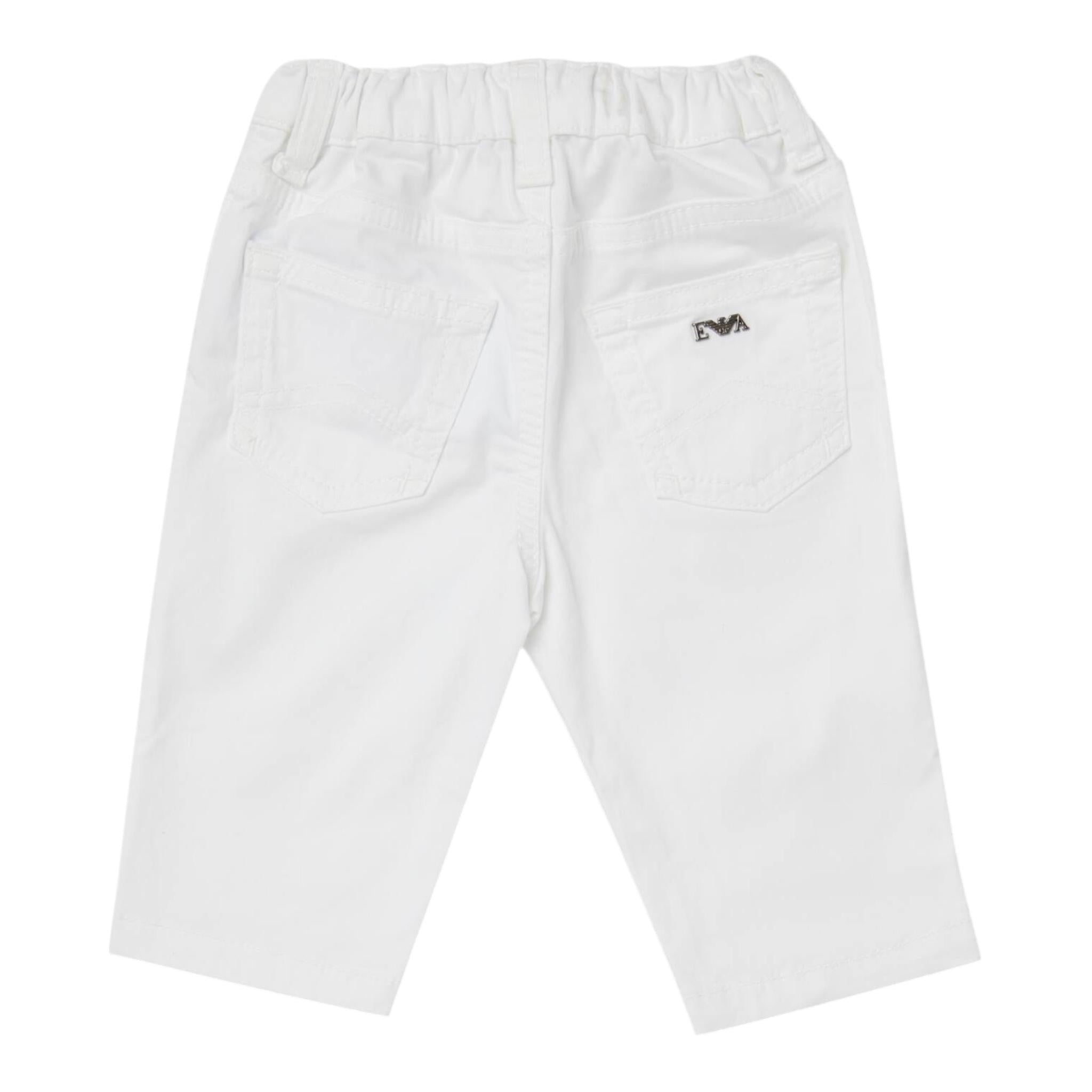 Emporio Armani Pantalone Tinta Unita con Elastico In Vita per Bambino 8NHJ02J BIANCO EMPORIO ARMANI 