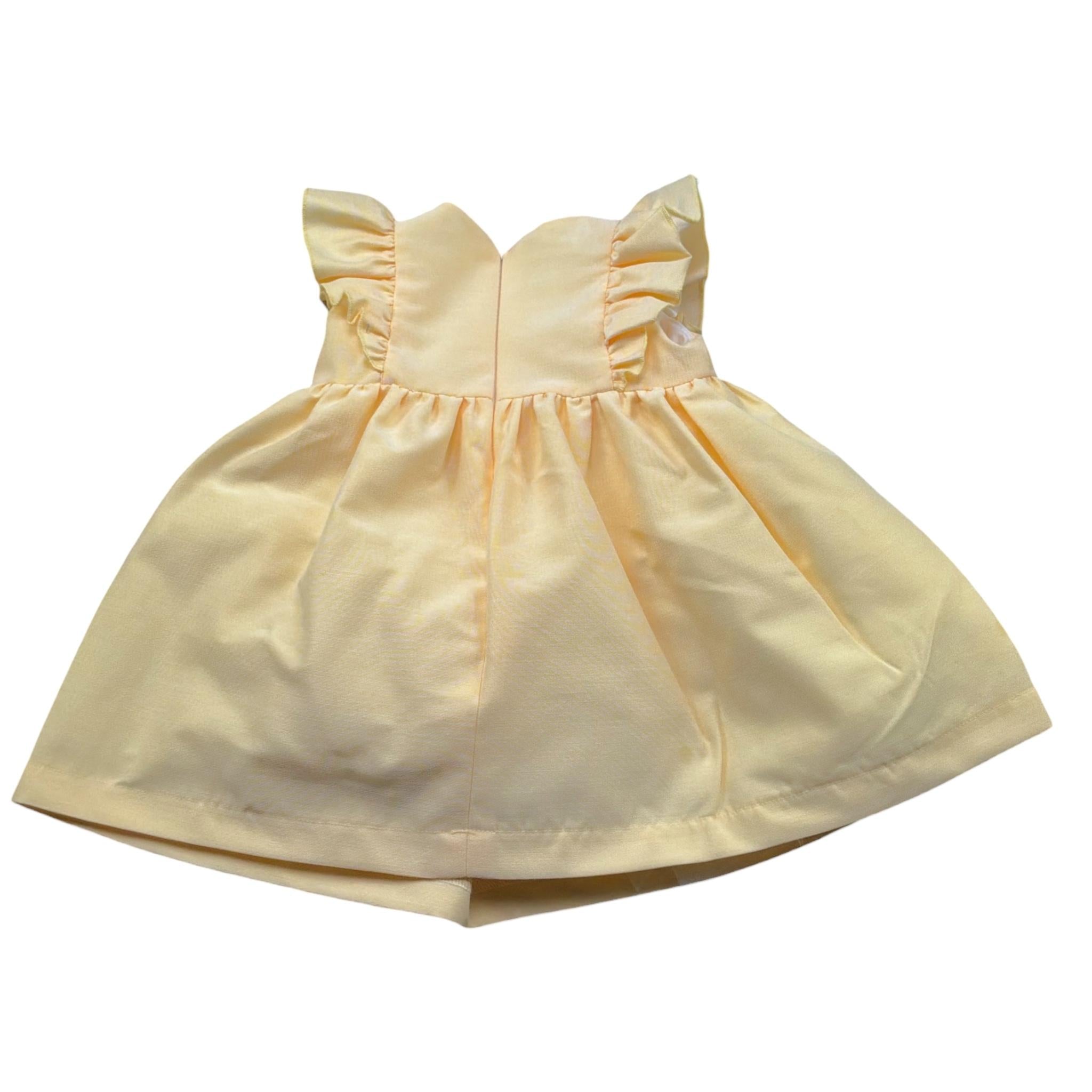 Le Bebe' Abito Tinta Unita con Fiocco per Neonata LBG6397 GIALLO LE BEBE' 