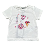 Please T-Shirt Girocollo tinta unita con Stampa Bianco per Neonata MBB3030G27 BIANCO PLEASE 