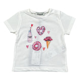 Please T-Shirt Girocollo tinta unita con Stampa Bianco per Neonata MBB3030G27 BIANCO PLEASE 