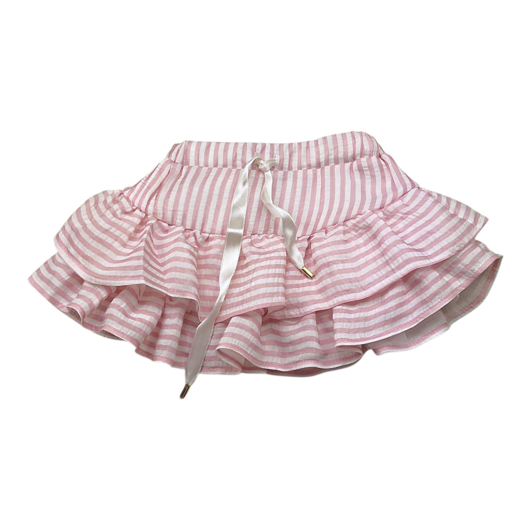 U+È Gonna Tinta Unita con Fantasia A Righe per Neonata UE1778 ROSA U+è 