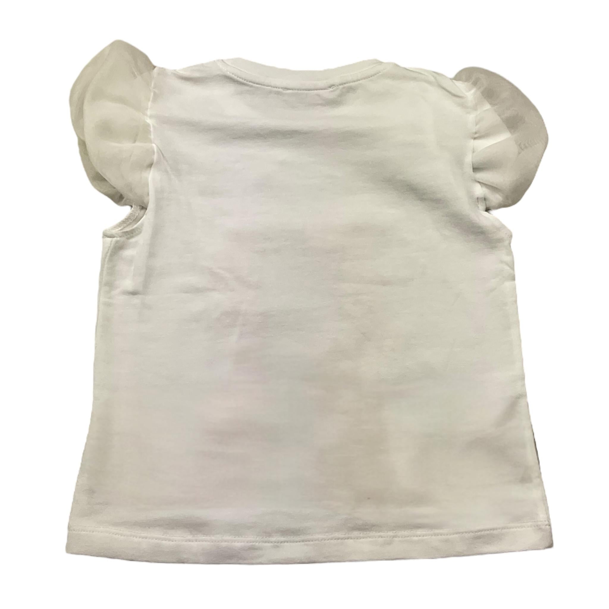 Miss Grant T-Shirt Girocollo Tinta Unita con Stampa In Contrasto per Neonata MG1336 BIANCO MISS GRANT 