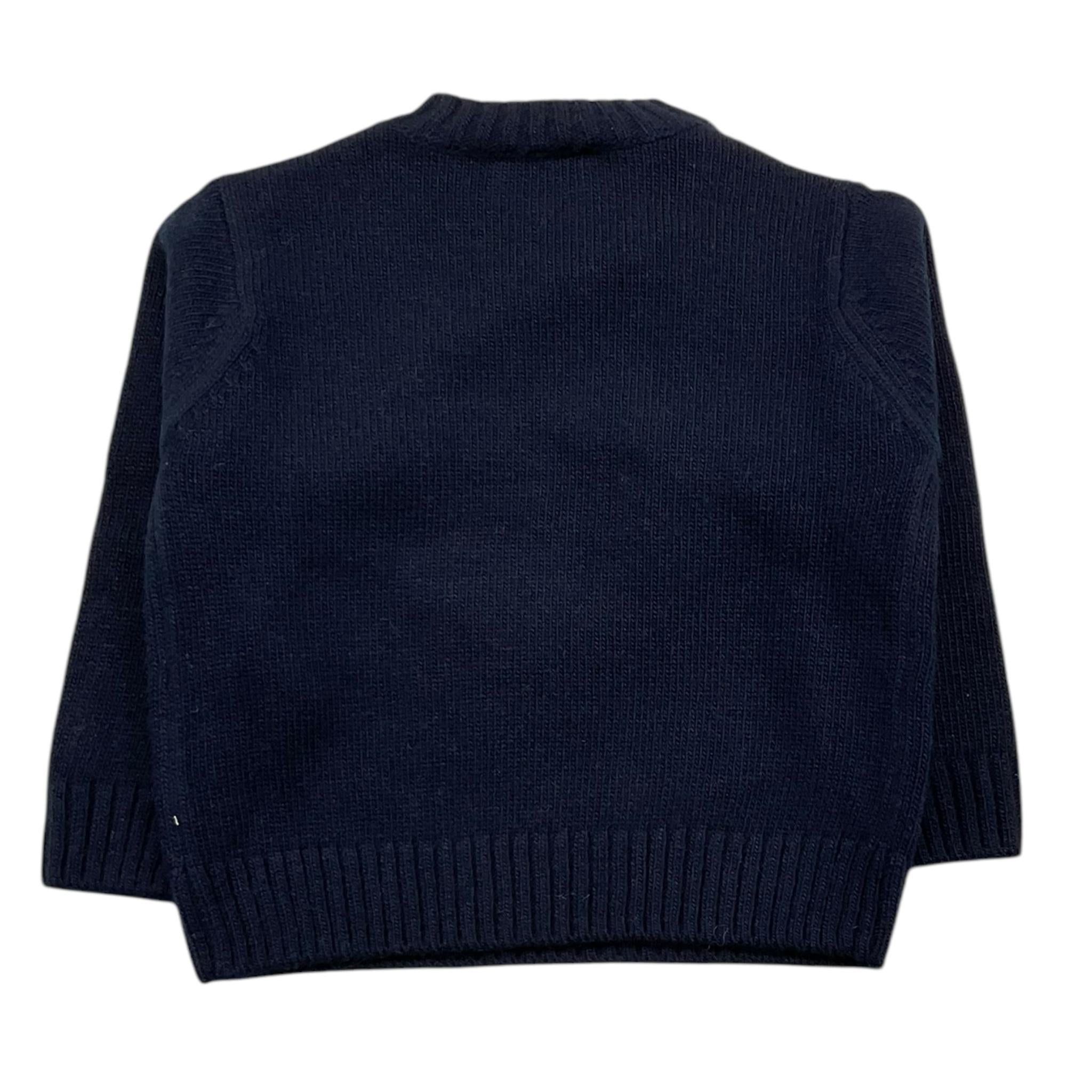 IL GUFO maglia girocollo tinta unita con ricami Blu per Neonato A24MA466EM220 BLU IL GUFO 