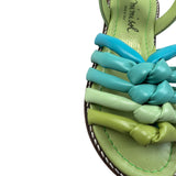 Mimisol Sandali Bicolore con Fibia per Bambina MSSC032 VERDE MIMISOL 