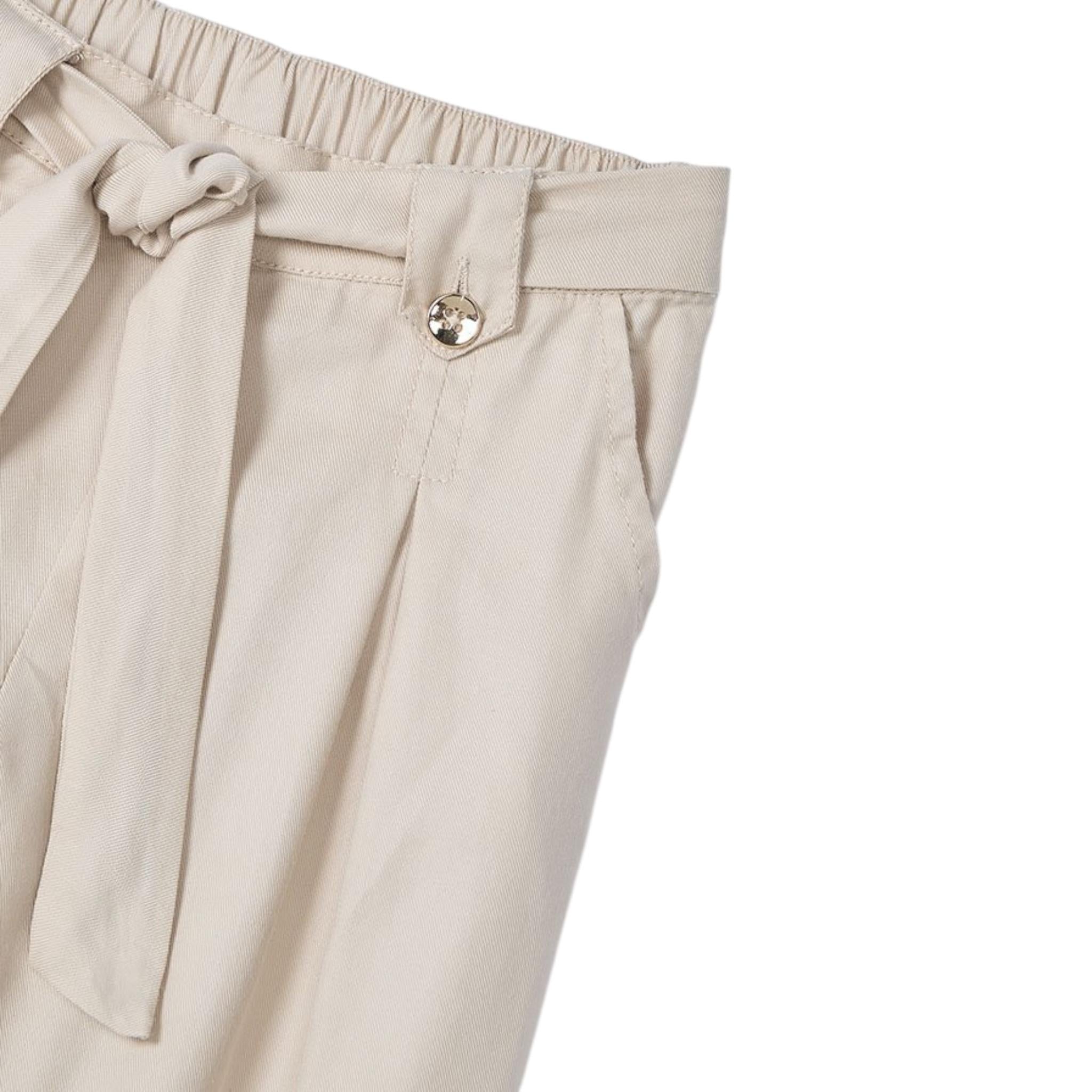 Mayoral Pantalone tinta unita con Elastico In Vita Beige per Bambina 3556X BEIGE MAYORAL 