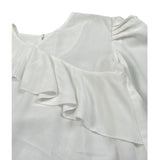 Gaialuna Camicia Tinta Unita con Balze per Bambina G2294 BIANCO GAIALUNA 