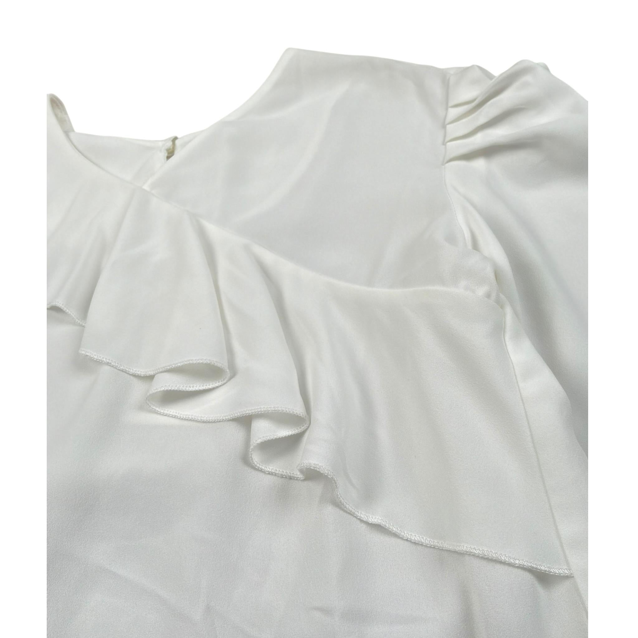 Gaialuna Camicia Tinta Unita con Balze per Bambina G2294 BIANCO GAIALUNA 