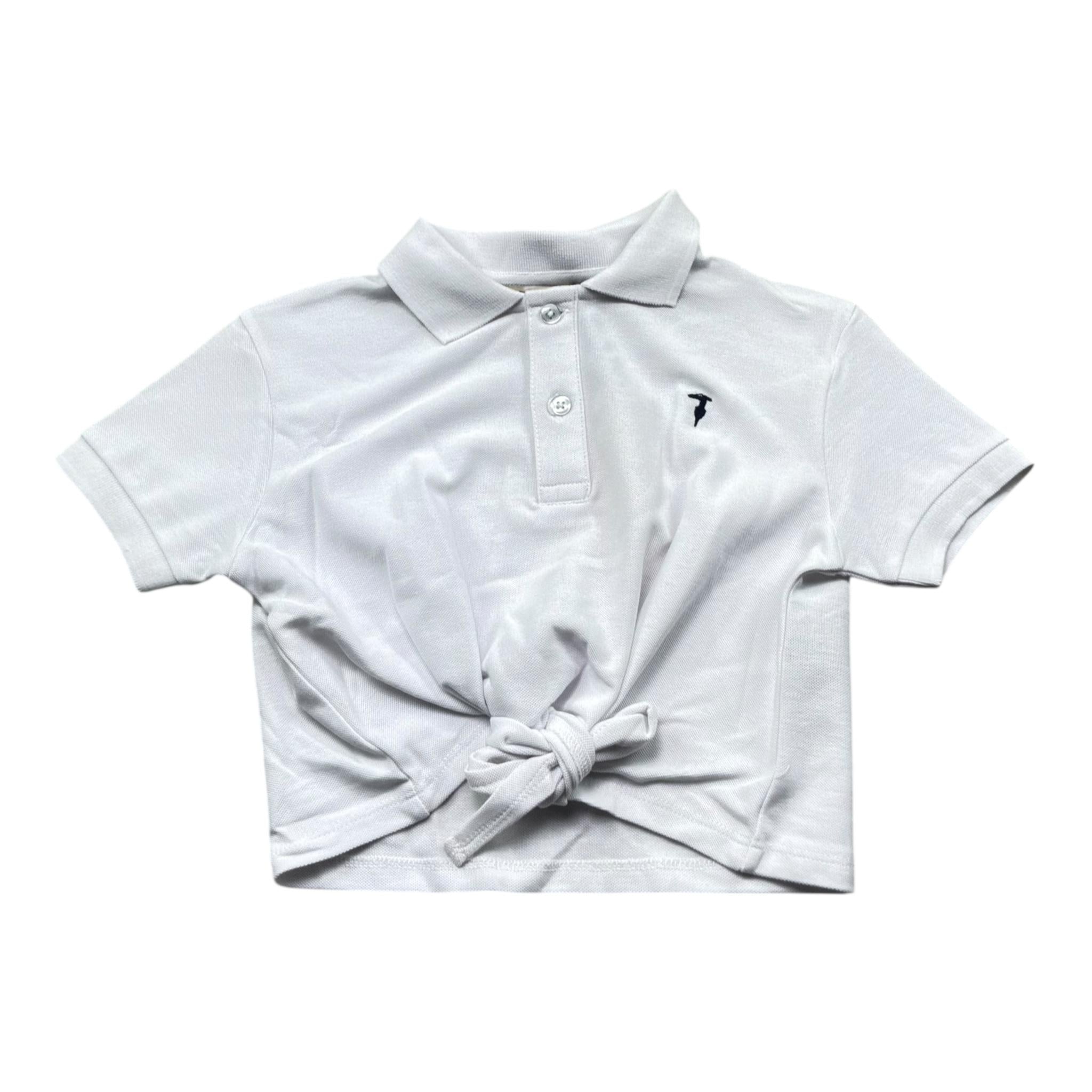 Trussardi Polo Modello Crop Tinta Unita per Bambina TGP26066PO BIANCO TRUSSARDI 