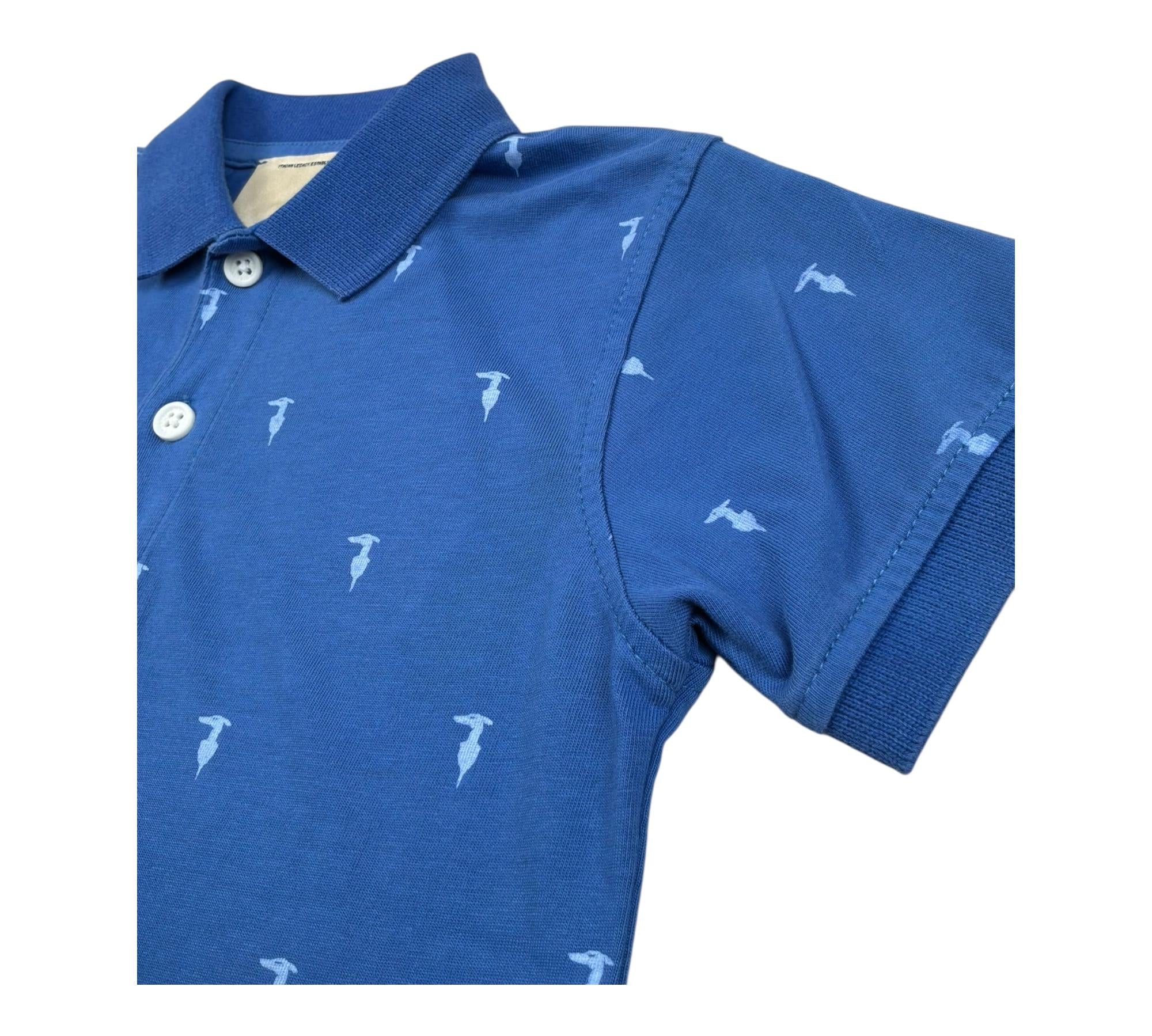 Trussardi Polo Mezza Manica Tinta Unita con Loghi per Bambino TBP26106PO BLU TRUSSARDI 