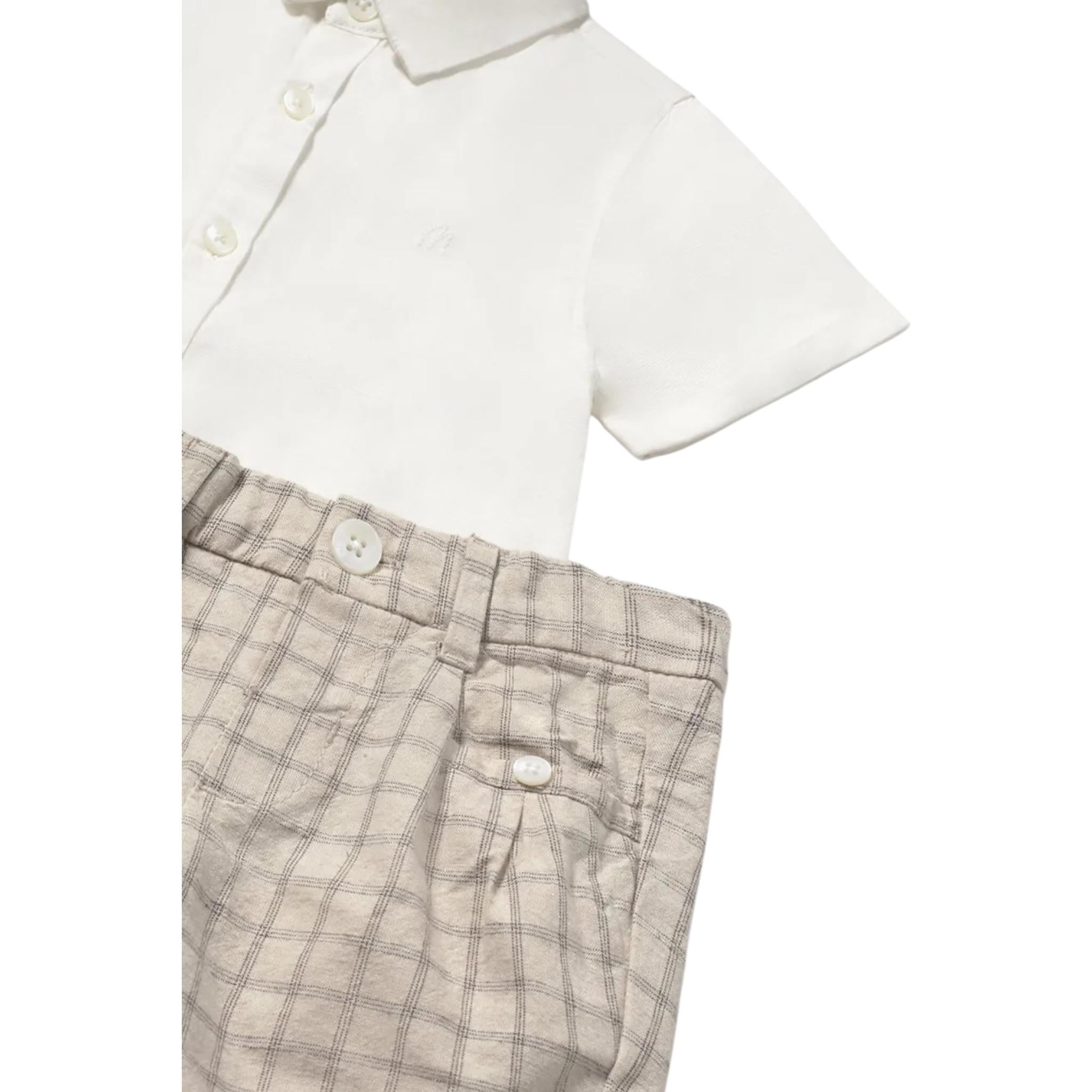 Mayoral Completo 2 Pezzi Camicia-Bermuda per Bambino 1251J BIANCO MAYORAL 