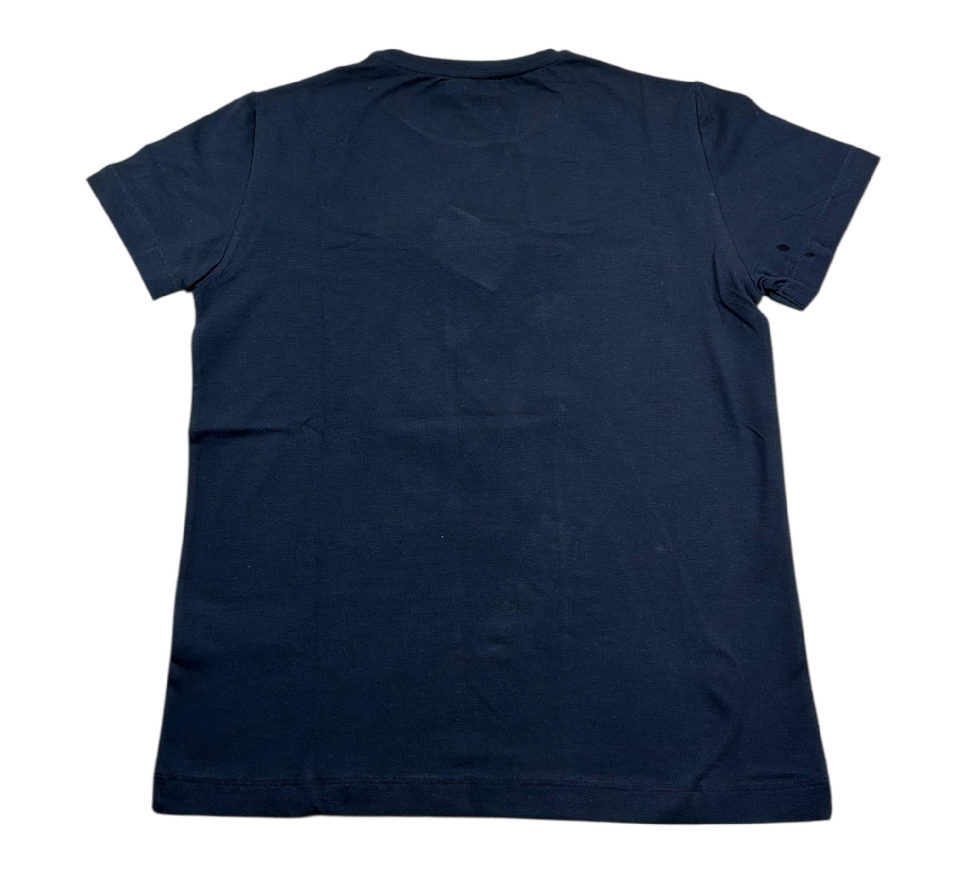 Monnalisa T-Shirt Girocollo Tinta Unita con Stampa per Bambino 253603 BLU MONNALISA 
