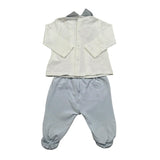 Le Bebe Completo 2 Pezzi Shirt-Ghettina Bicolore per Neonato LBB4893 BIANCO/AZZURRO LE BEBE 