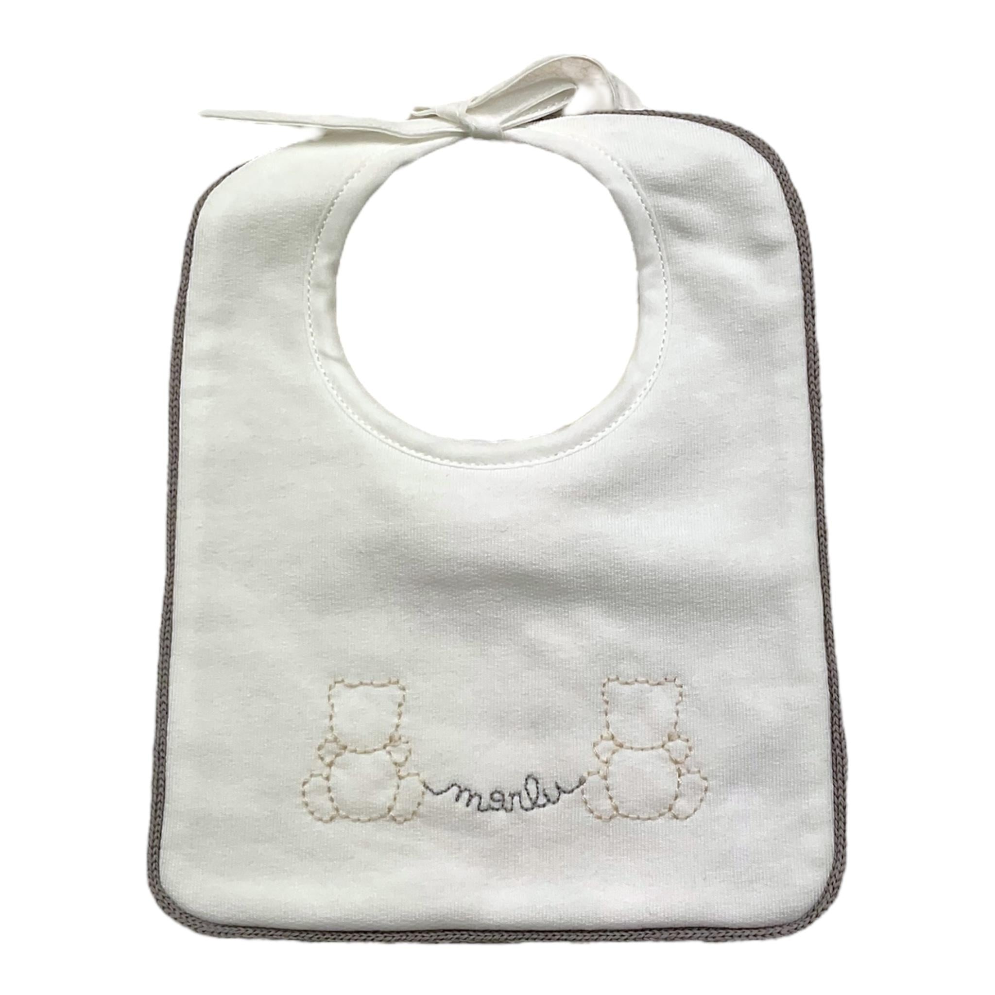 MARLU' bavetta tinta unita con stampa Bianco per Neonato IB52BAV BIANCO MARLU' 