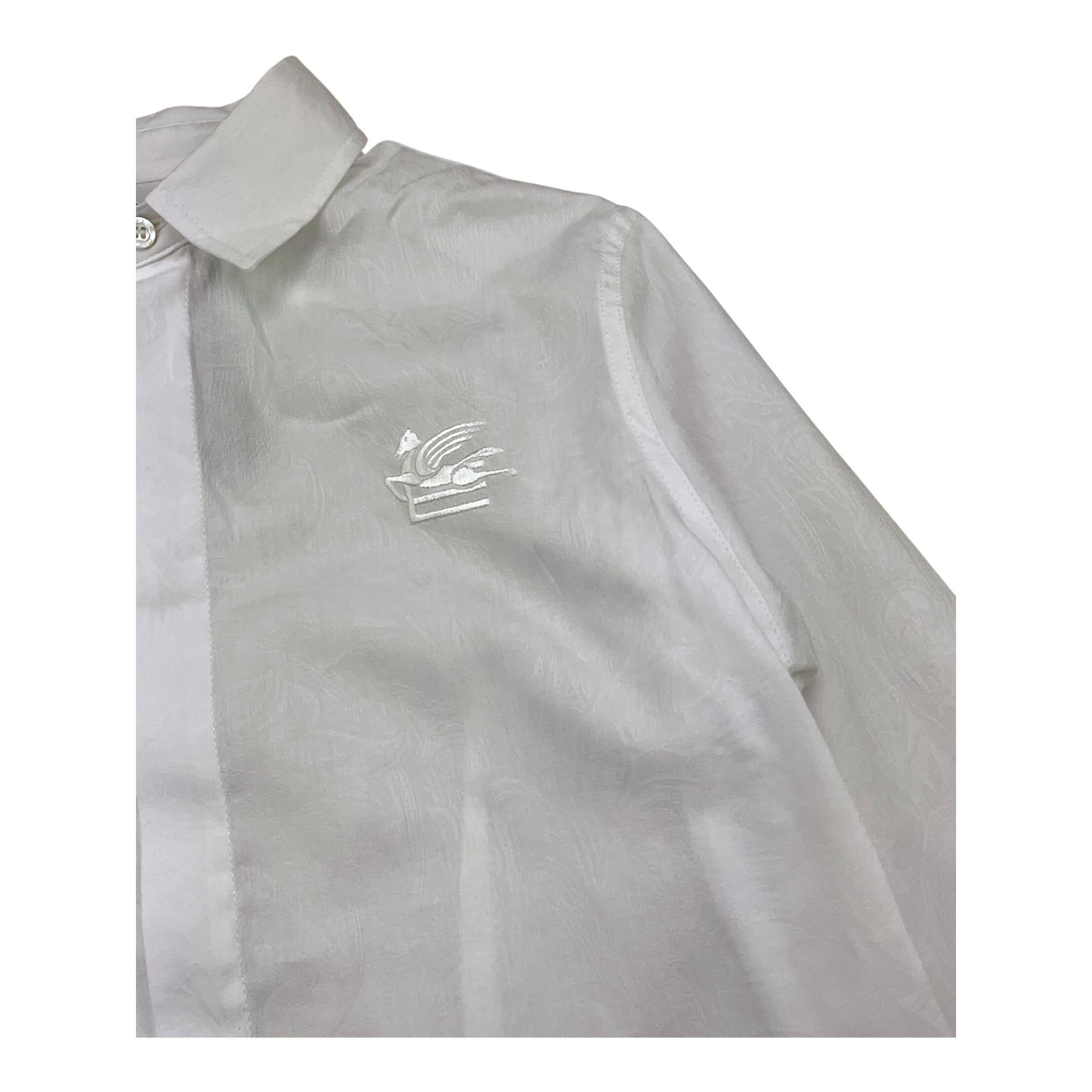 Etro Camicia Manica Lunga Tinta Unita per Bambino GV5P00 BIANCO ETRO 