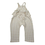 Petit Indi Tuta Intera Bicolore con Fantasia A Quadri per Neonata SS25B2115X BIANCO/BEIGE PETIT INDI 