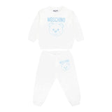 MOSCHINO completo 2 pezzi felpa-pantalone tinta unita Bianco per Neonato MUK051 BIANCO MOSCHINO 