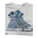 M+E' T-Shirt Girocollo Tinta Unita con Stampa per Neonata UE1262 BIANCO M+E' 