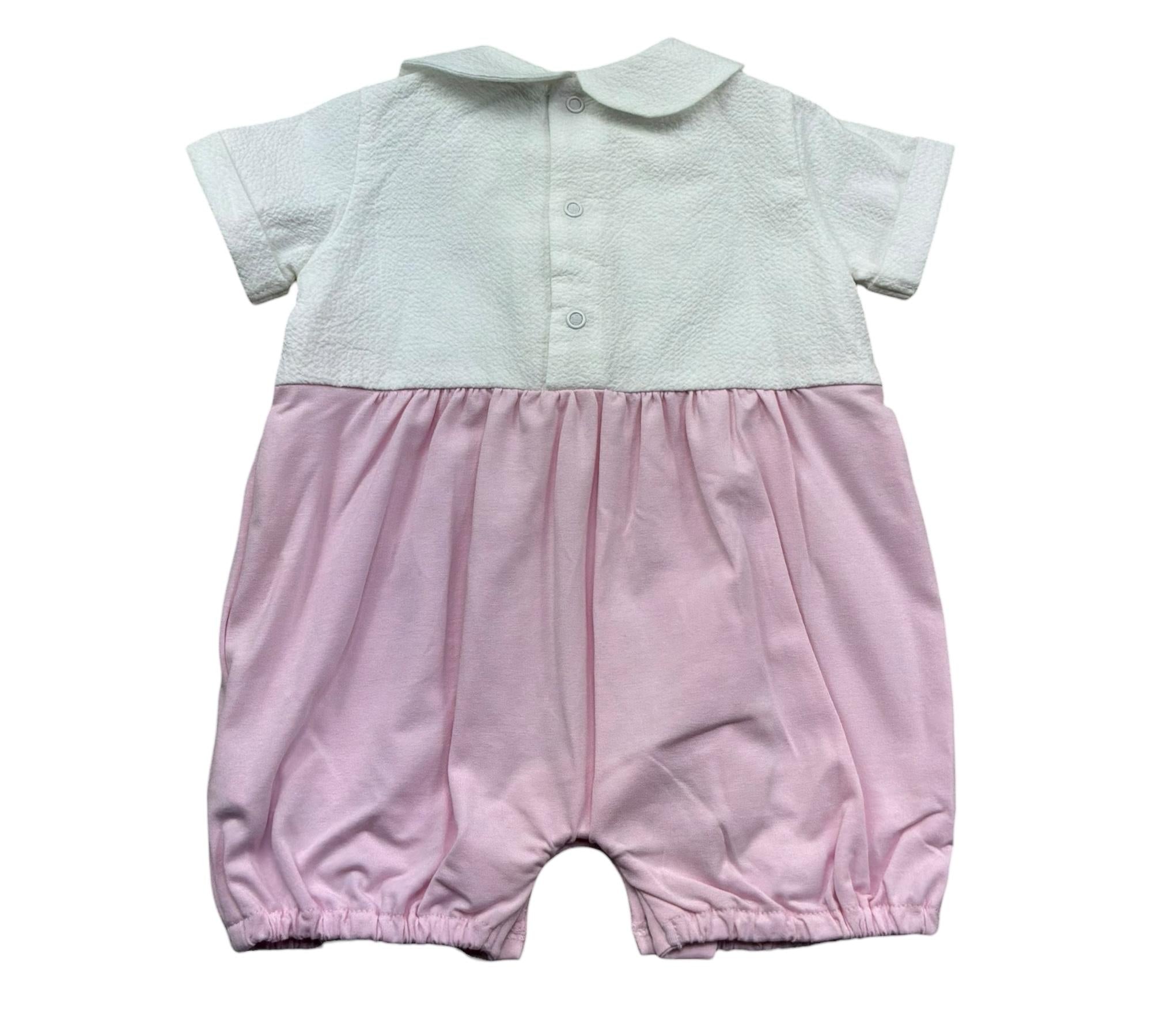 Le Bebe Pagliaccetto Mezza Manica Bicolore per Neonata LBG6300 BIANCO/ROSA LE BEBE 