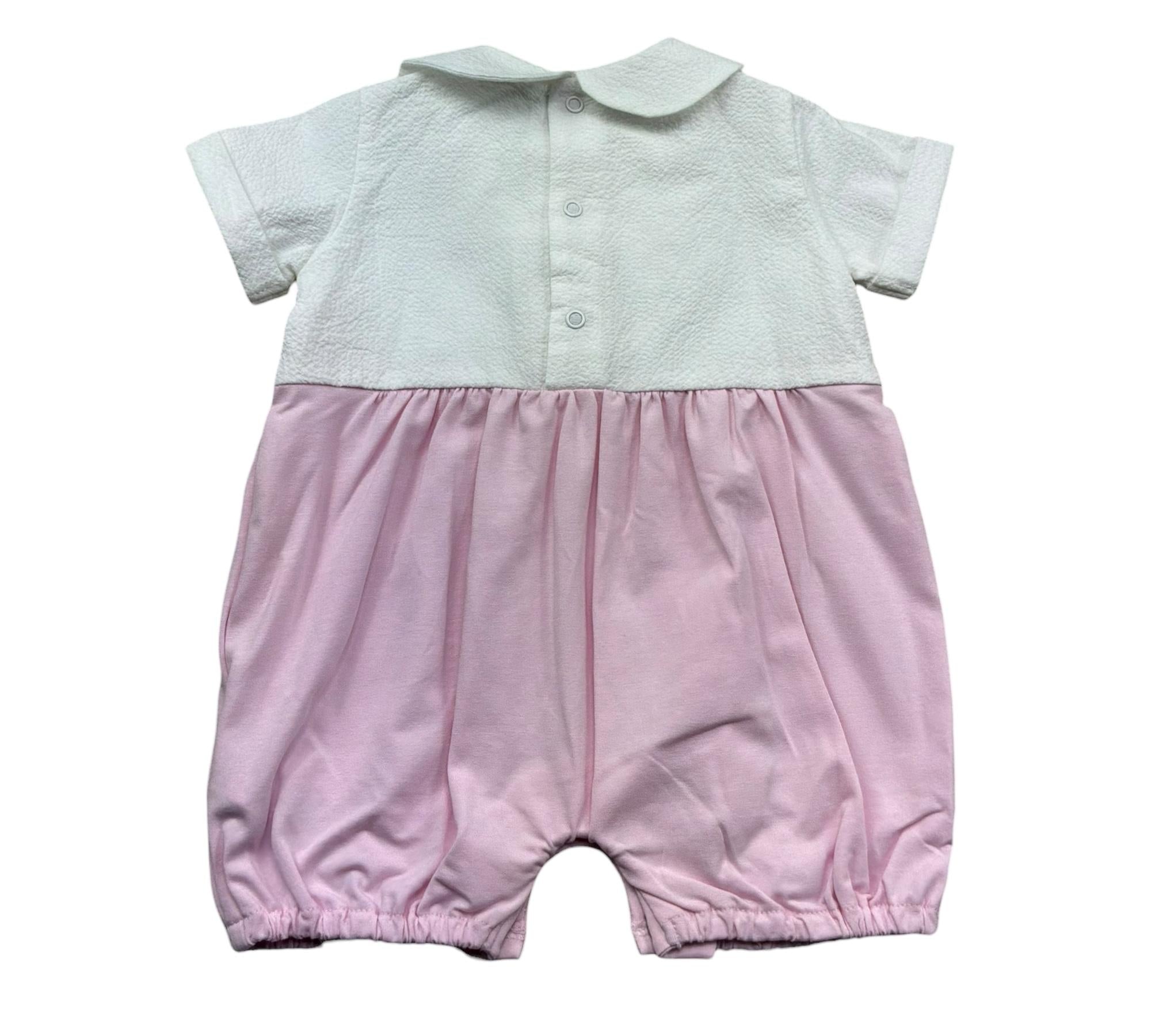 Le Bebe Pagliaccetto Mezza Manica Bicolore per Neonata LBG6300 BIANCO/ROSA LE BEBE 