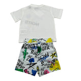 Cesare Paciotti Completo 2 Pezzi T-Shirt-Bermuda tinta unita con Stampa Bianco per Neonato COMP5124BXX BIANCO CESARE PACIOTTI 