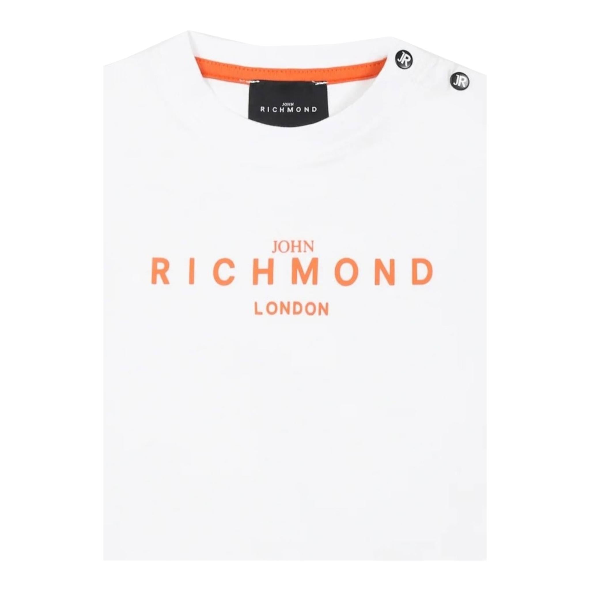 John Richmond T-Shirt Girocollo Tinta Unita con Stampa per Neonato RIP25014TS BIANCO JOHN RICHMOND 
