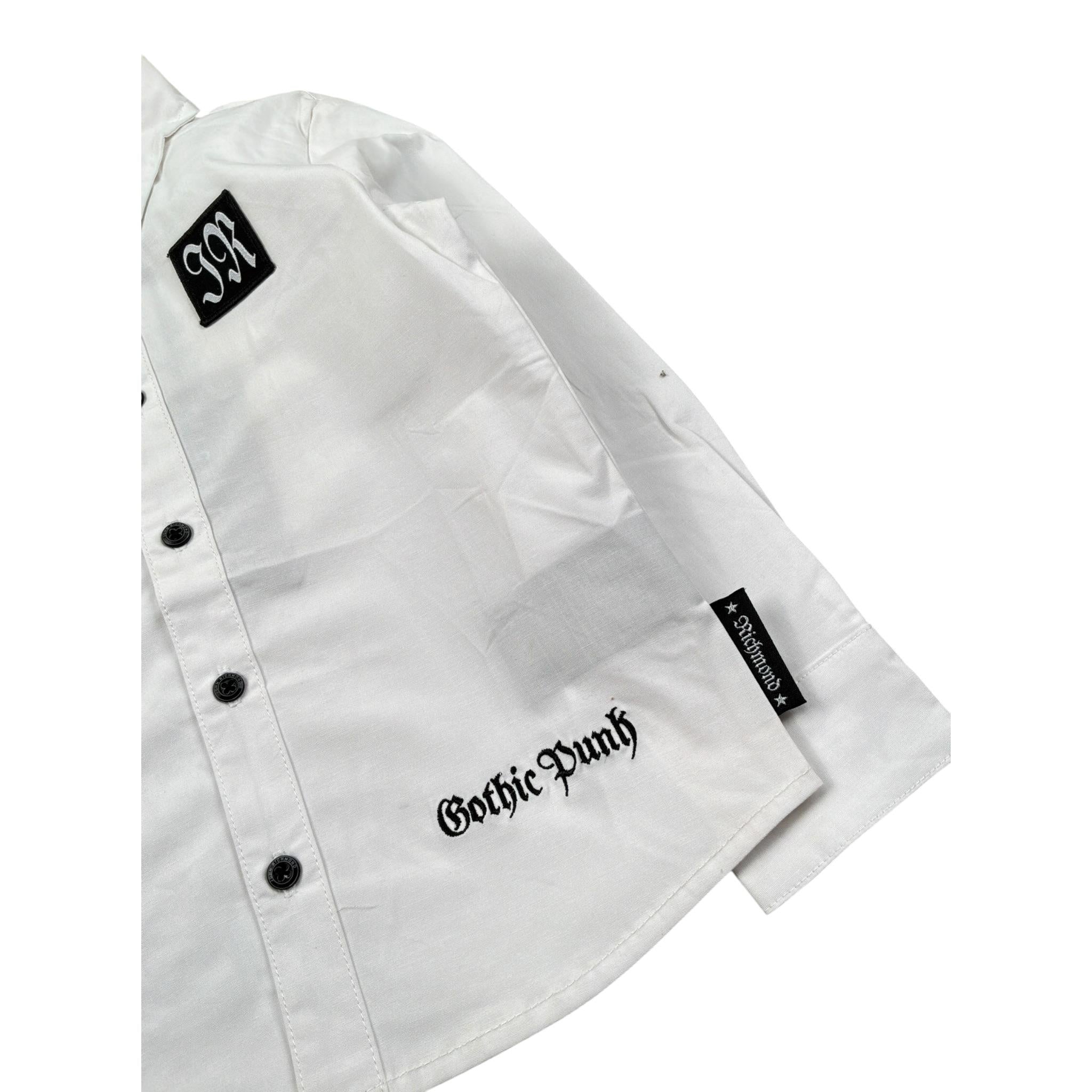John Richmond Camicia tinta unita con Logo Bianco per Neonato RIP23084CANE BIANCO JOHN RICHMOND 