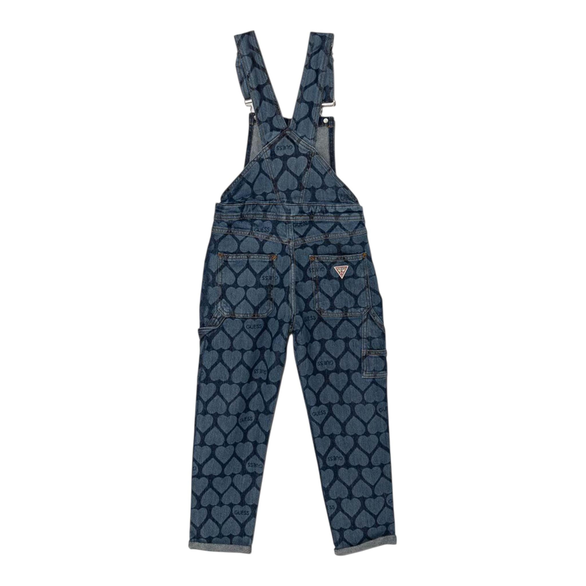 GUESS salopette in denim tinta unita logata Blu per Bambina J4YK00D4WF0 BLU GUESS 