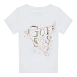 Guess T-Shirt Tinta Unita con Stampa per Bambina K5RI00K6YW BIANCO GUESS 