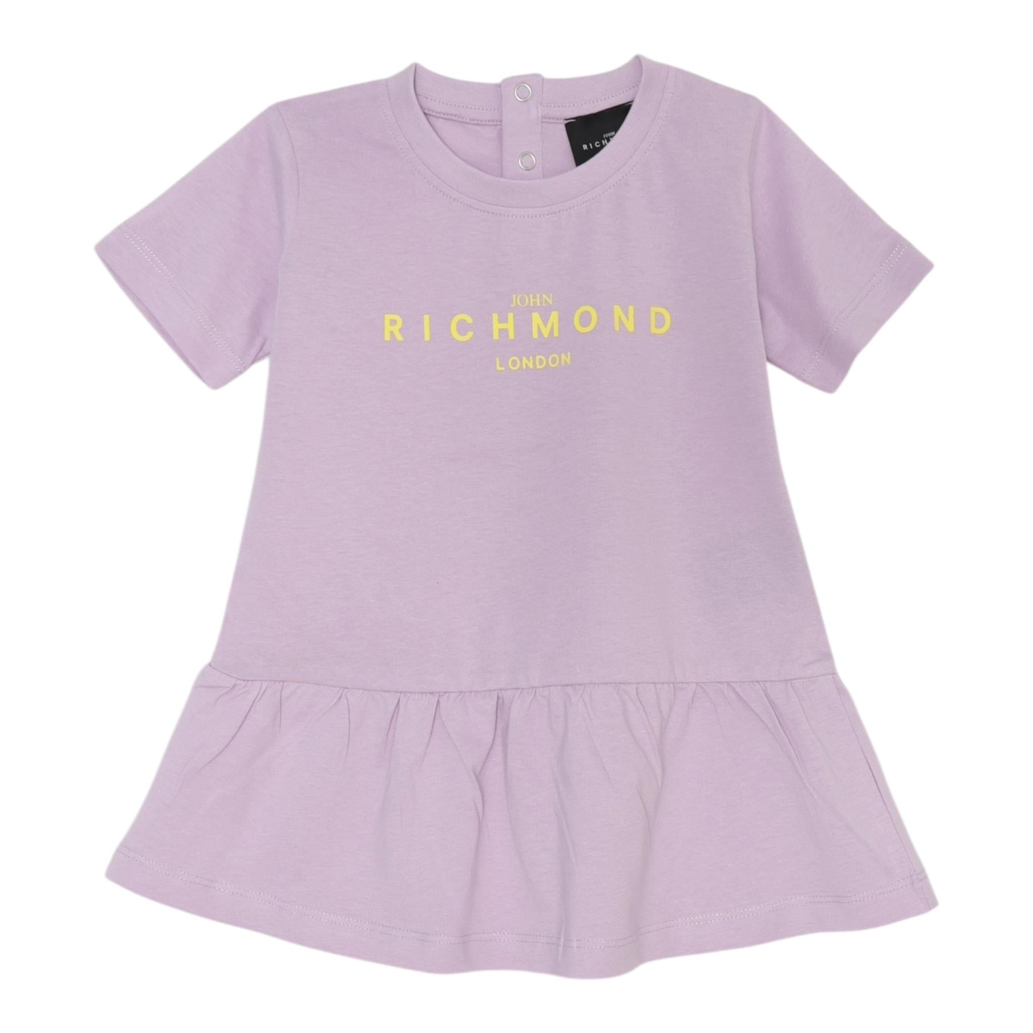 John Richmond Abito Tinta Unita con Stampa per Neonata RIP25005VEX LILLA JOHN RICHMOND 