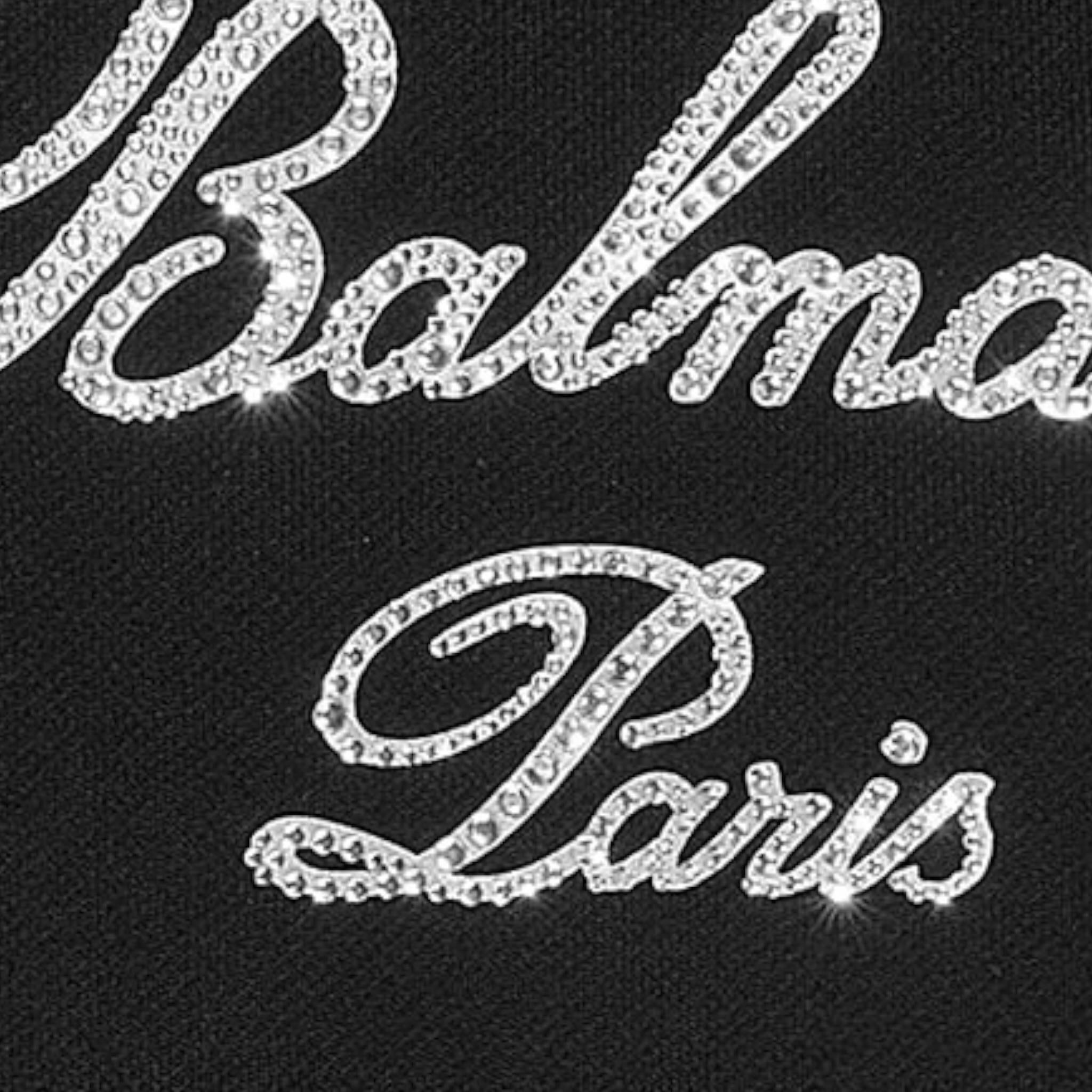 Balmain Abito Modello Felpa Tinta Unita con Brillantini per Bambina BV4A80 NERO BALMAIN 