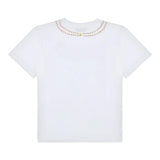 Moschino T-Shirt Girocollo Tinta Unita con Stampa per Bambina HIM060 BIANCO MOSCHINO 