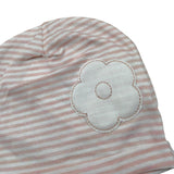 Barcellino Cappello Tinta Unita con Fantasia A Righe per Neonata 12097 BIANCO BARCELLINO 