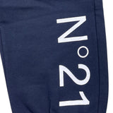 N°21 pantalone modello tuta tinta unita con logo Blu per Bambino N21615 BLU N°21 