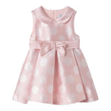 Abel & Lula Abito Cerimonia Tinta Unita con Pois per Bambina 5007 ROSA ABEL & LULA 