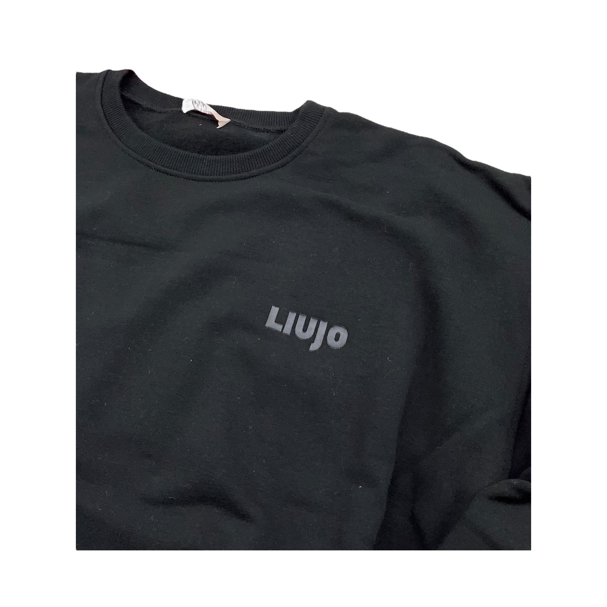 LIU JO felpa chiusa girocollo tinta unita con stampa  Nero per Bambina GF4067XX NERO LIU JO 